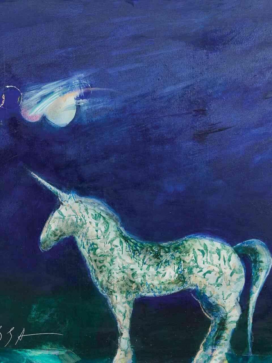 silk scarf: Unicorn